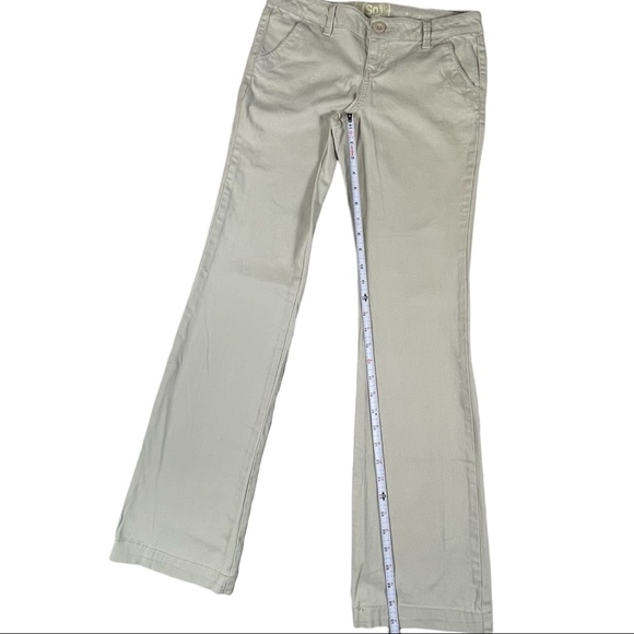 SO size 3 bootcut khaki pants wide leg button flap pockets. Great used condition - Picture 10 of 13